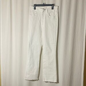 MOTHER Women's Straight Leg White Jeans